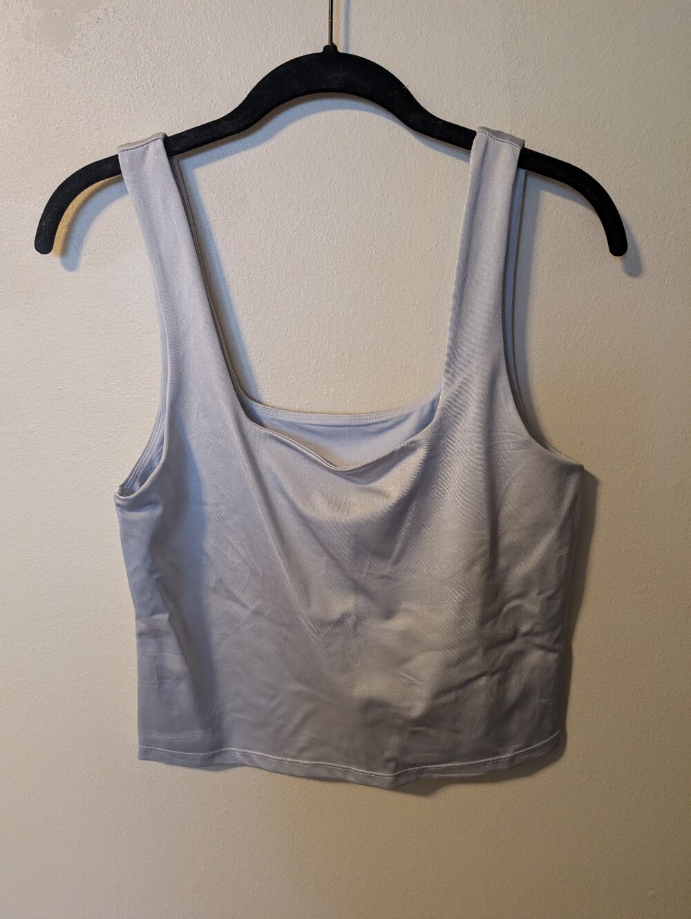 Fabletics Pale Lilac Crop Workout Top with Built in Bra Medium